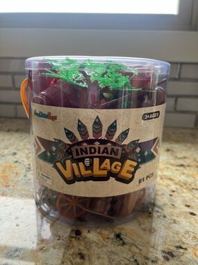 Indian Village Playset - Brown & Green Pieces